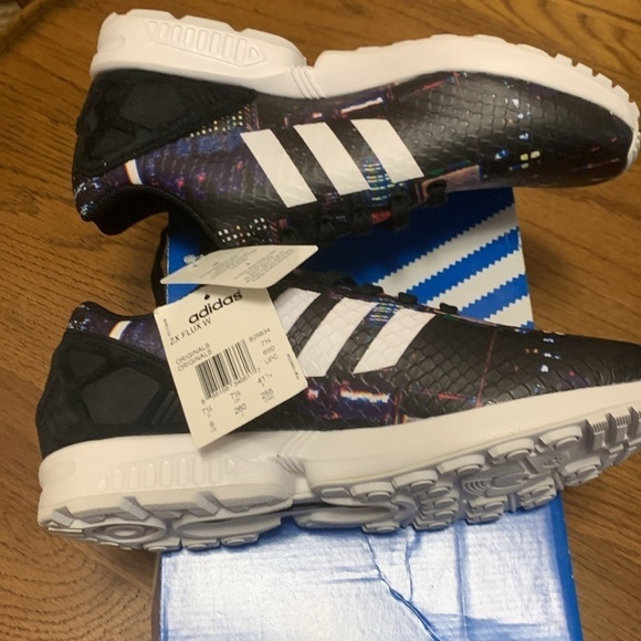 Adidas ZX FLUX Torsion Originals Black Print Size 9 NWT NWB - Picture 6 of 7